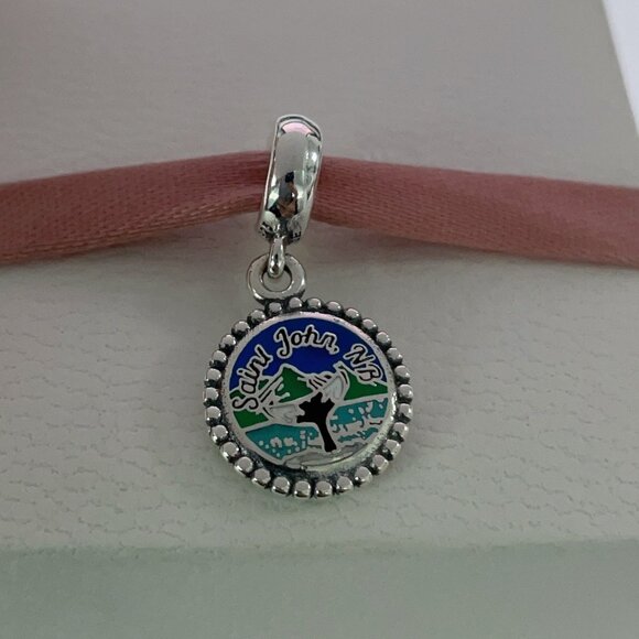 Pandora Unforgettable Moments Saint John Whale Tail Dangle Charm - Picture 3 of 4